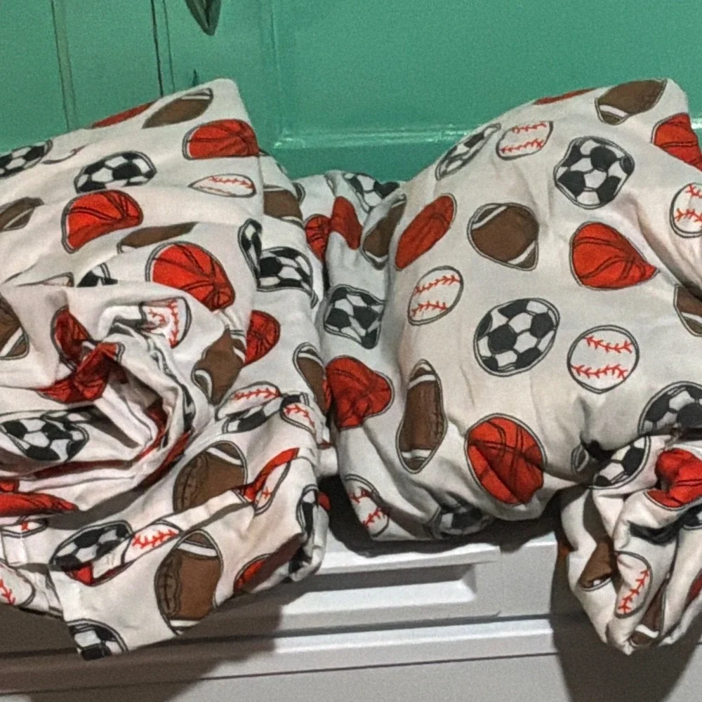 Unbranded Soccer Comforter Kids Black Red Fire & Water Galaxy ~2 sets twin sheet